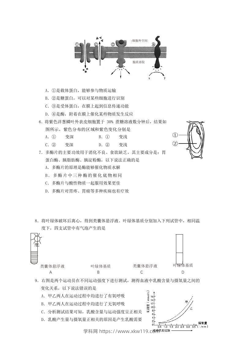 图片[2]-2019-2020年北京市房山区高二生物下学期期末试题及答案(Word版)-知途学科网