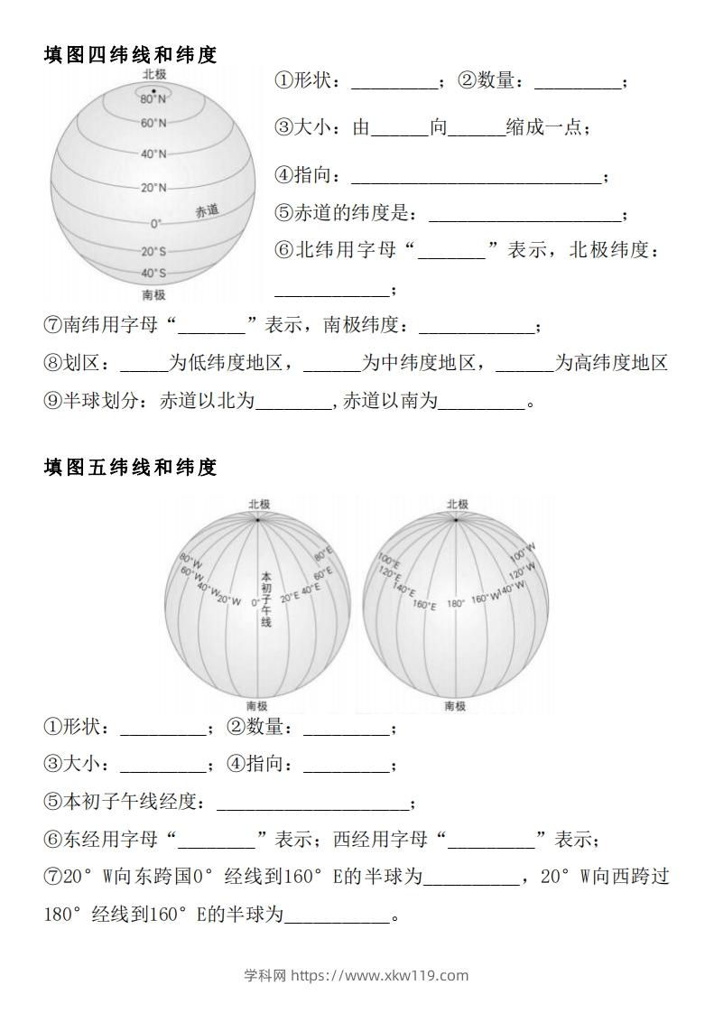 图片[2]-人教版七年级上册地理填图专项训练-知途学科网