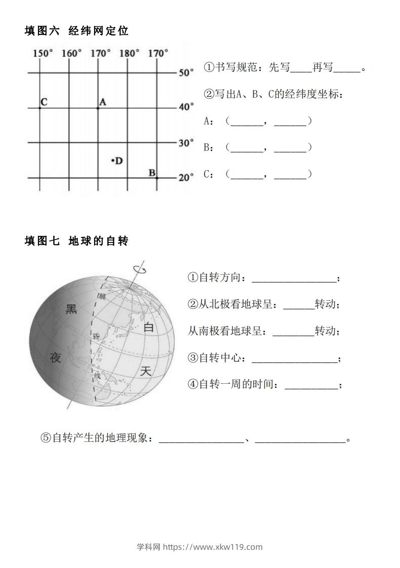 图片[3]-人教版七年级上册地理填图专项训练-知途学科网